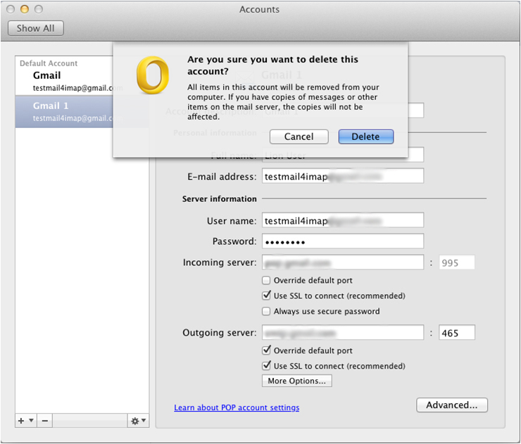 use tls in outlook 2011 for mac email